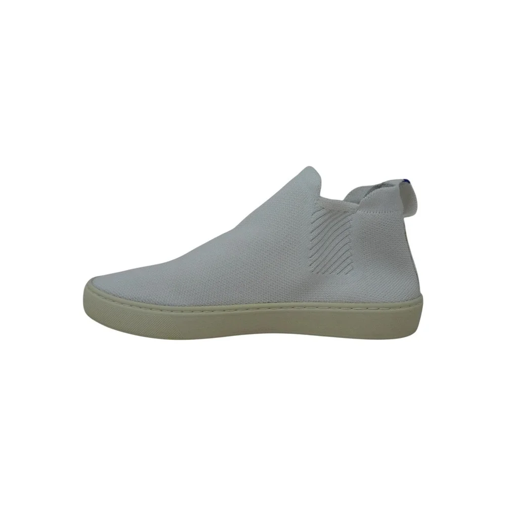 Rothy's The Chelsea Sneaker Boot Women Size 8 White Knit Slip On Washable Shoes